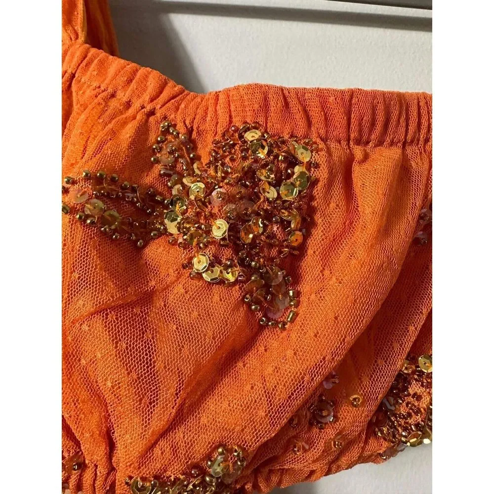 New Free People Summer Spice Top size Small in orange color